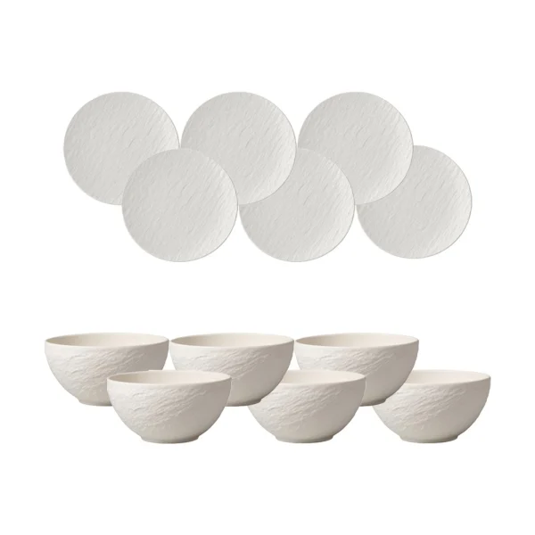 Villeroy & Boch Manufacture Rock Bowl Set 12-teilig Weiß 1