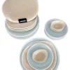 Tafelservice Geschirrset Kombiservice Frühstücksteller Speiseteller Porzellan 6 Personen Blau Beige Sand Braun 24er Set Bonna Luca Ocean Salmon 25