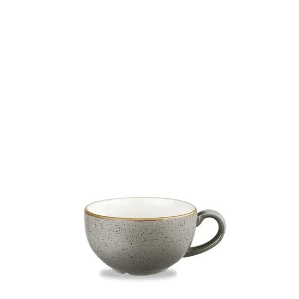 Churchill Stonecast Cappucino-Tasse Peppercorn Grey ø9,5cm 227ml Grau, Ohne Untertasse (12 Stück) Von CHEFGASTRO 1