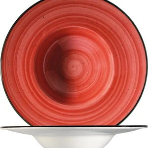 Bonna Premium Porcelain APSBLM28CK Aura Passion Plate Teller Tief, Supenteller, 28cm, 1.7 Liter, Porzellan, Rot, 1 Stück 11