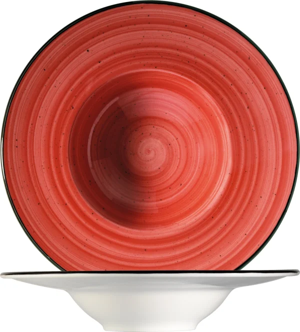 Bonna Premium Porcelain APSBLM28CK Aura Passion Plate Teller Tief, Supenteller, 28cm, 1.7 Liter, Porzellan, Rot, 1 Stück 3