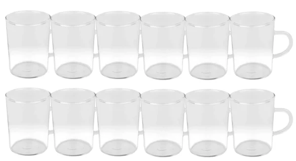 Null 24er Set Teeglas Ceylon 220ml – Klassische Teetasse Aus Hitzebeständigem Glas Mit Henkel 5