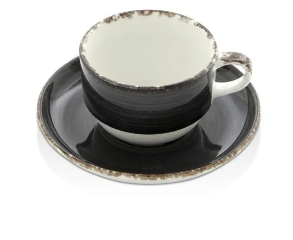 Null Tasse Onyx Mit Untertasse 90 Ml (12 Stück) Von CHEFGASTRO 1