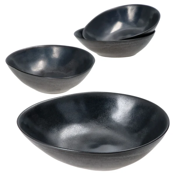 Null 4er Set Manhattan Suppenschale 20,5×16,7cm Schwarz Oval – 24322643 1