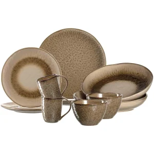 Leonardo MATERA Geschirr Set Gemischt Anthrazit Beige 6-teilig 17