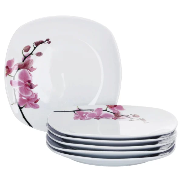 Null 6er Set Dessert- Kuchenteller Kyoto Orchidee 18,5cm 1