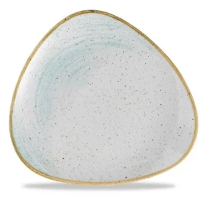 Churchill 12 X Teller Flach Dreieckig 26,5cm STONECAST Duck Egg Blue 11