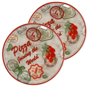 Null 6er Set Pizzateller Napoli Pizzafoods Grün + Rot 33cm – 04018#ZP1 + 04018#ZP2 19