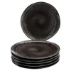 Null 6er Set Dessert- Kuchenteller Zakynthos Reactive Glaze Schwarz – 24327312 25