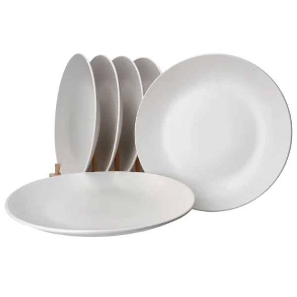 Null 6er Set Essteller Flach 27cm White Biata Steingut 1