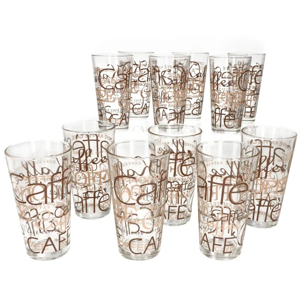 Null 12er Set Latte Macchiato Glas 39cl Stapelbar Coffee Dekor 1