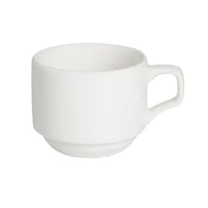 Null Tasse Bianco Stapelbar Mit Untertasse 90ml (12 Stück) Von CHEFGASTRO 17