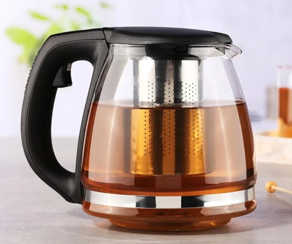 Null Teekanne Kaffeekanne Glaskanne Kanne Glas Mit Filtereinsatz Aus Edelstahl 1,2L 7