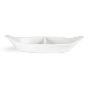 Gastronoble Olympia Whiteware Ovale Geteilte Gratinschalen Weiß 29 X 16cm 19