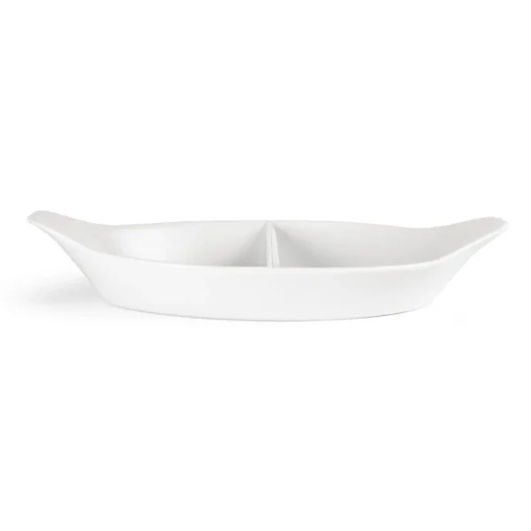 Gastronoble Olympia Whiteware Ovale Geteilte Gratinschalen Weiß 29 X 16cm 7