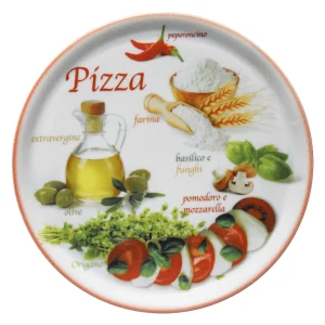 Null 6er Set Pizzateller Napoli Pizzafoods Grün + Rot 33cm – 04018#ZP1 + 04018#ZP2 15