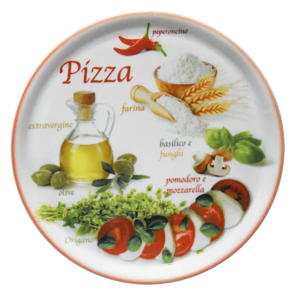 Null 6er Set Pizzateller Napoli Pizzafoods Grün + Rot 33cm – 04018#ZP1 + 04018#ZP2 5