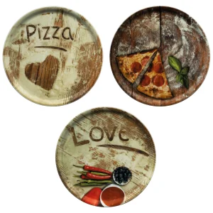 Null 3er Set Pizzateller 31cm Flour 1x Olive + 1x Salami + 1x Lieblingspizza 11