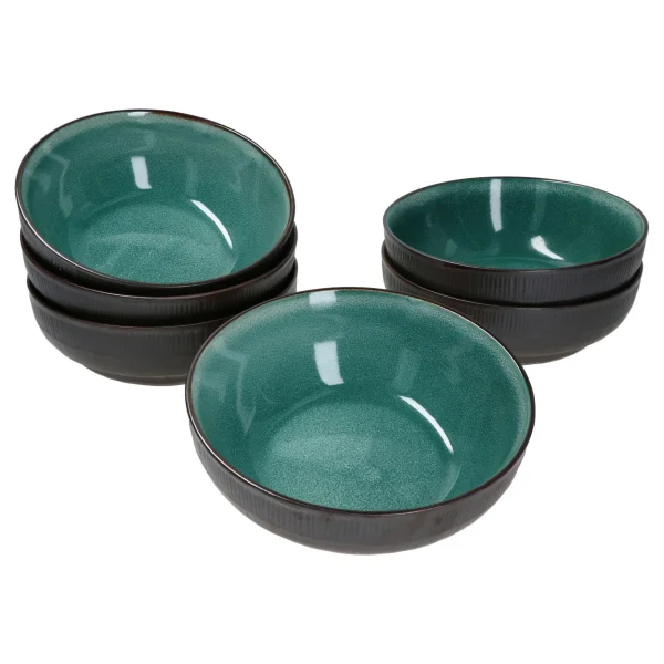 Null 6er Set Schalen Reactive Glaze Navy Blue- Athens 3