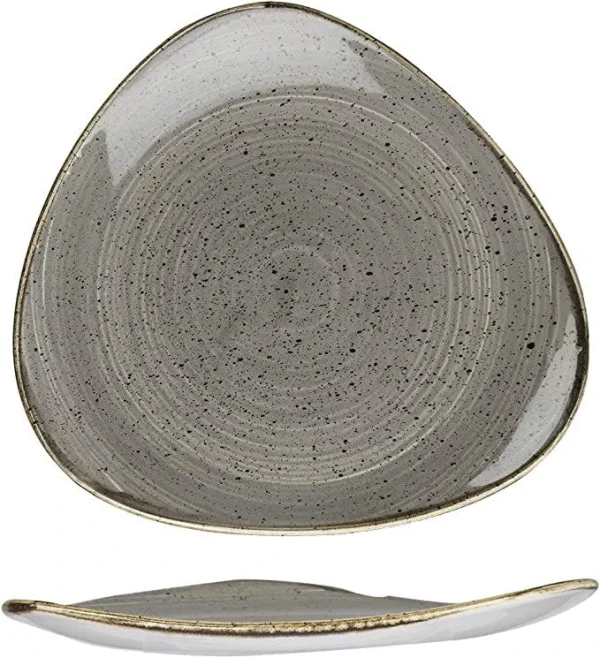 Churchill Stonecast Dreieckiger Teller Peppercorn Grey ø22,9cm Grau (12 Stück) Von CHEFGASTRO 7