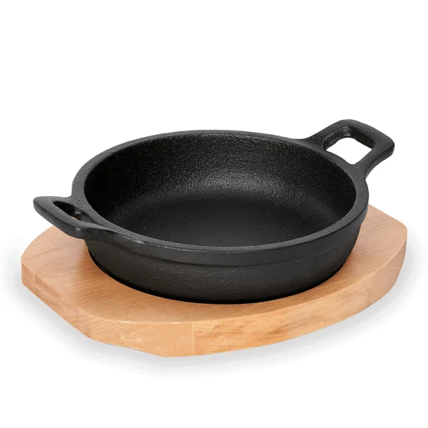 Was-germany WAS Germany – Servierpfanne Cast Iron 35, Mit Holzuntersetzer, Ø 10 Cm, Gusseisen/Holz (3535100) 5