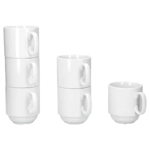 Null 6er Set Kaffeebecher Mit Ständer Stata 250ml Mint Tasse Henkel Porzellan Stapelbar 17