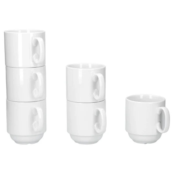 Null 6er Set Kaffeebecher Mit Ständer Stata 250ml Mint Tasse Henkel Porzellan Stapelbar 6