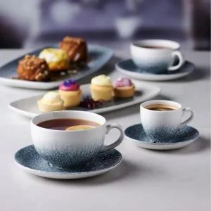 Churchill Studio Prints Raku Collection Espresso-Untertasse Topaz Blue ø11,8cm Blau (12 Stück) Von CHEFGASTRO 19