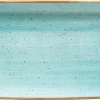 6x Servierplatten Speiseteller Porzellan Geschirr Rechteckig Türkis Creme Bonna Aura Aqua Moove 34x16cm Kantenschutz 23