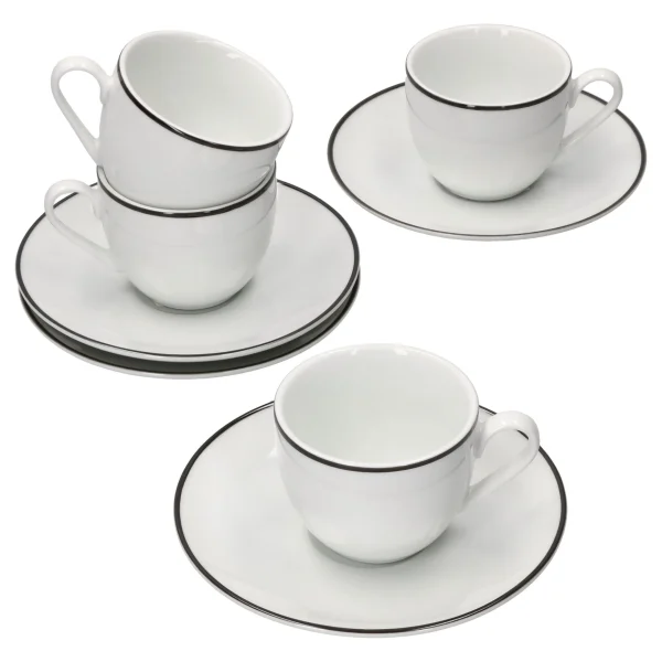 Null 4er Set Lineo Espressotasse Mit Untertasse – 404951 + 404968 1