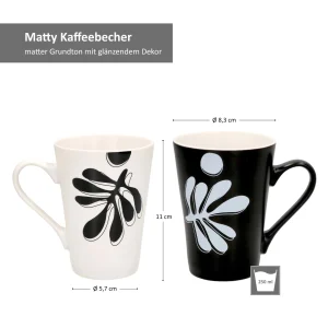 Null 2er Set Kaffeebecher Matty 250ml Schwarz & Weiß – 2016732 15