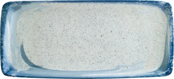 6x Servierplatten Speiseteller Porzellan Geschirr Rechteckig Blau Creme Bonna Aura Dusk Moove 34x16cm Kantenschutz 7