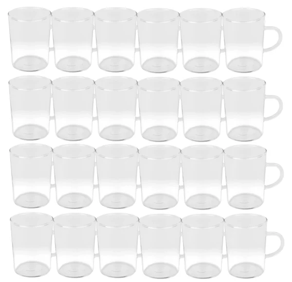 Null 24er Set Teeglas Ceylon 220ml – Klassische Teetasse Aus Hitzebeständigem Glas Mit Henkel 1