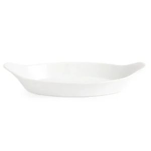 Gastronoble Olympia Whiteware Ovale Geteilte Gratinschalen Weiß 29 X 16cm 11