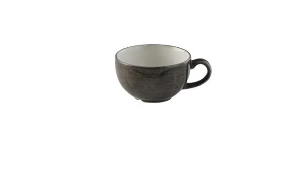 Churchill Stonecast Patina Iron Black Cappucino-Tasse 9,5x(H)6,5cm 227ml Schwarz, Ohne Untertasse (12 Stück) Von CHEFGASTRO 1