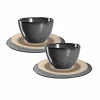 Leonardo MATERA Geschirr Set Anthrazit Beige 6-teilig 25