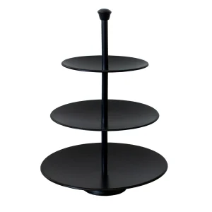 Null Etagere 3 Ebenen Ø25/20,5/16,5xH36,5cm Metall Schwarz 21