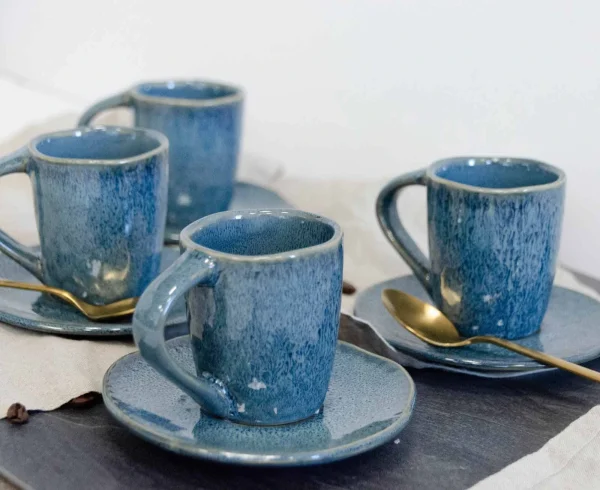 Leonardo MATERA Espresso Set Blau 8-teilig 7