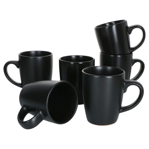 Null 6-tlg. Kaffeebecher Set Kattegat Mit Henkel 250 Ml Schwarz Matt 1