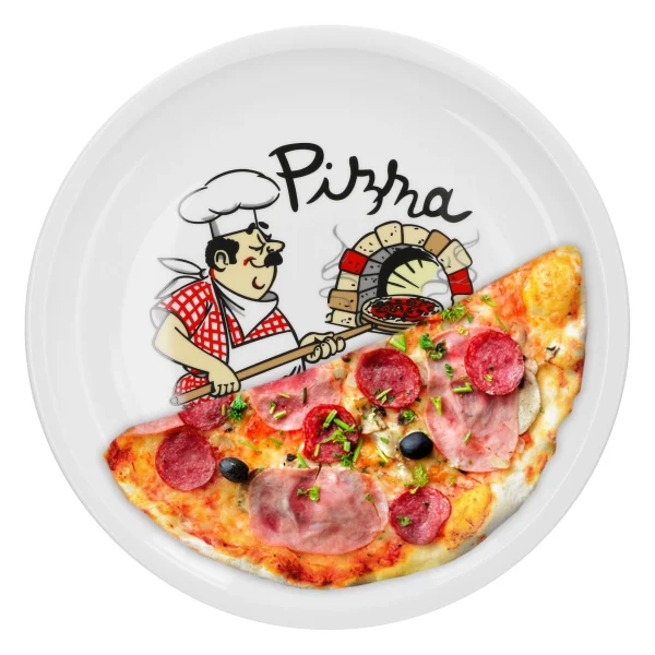 Null 6er Set Van Well Pizzateller Mit Küchenchef Dekor 3