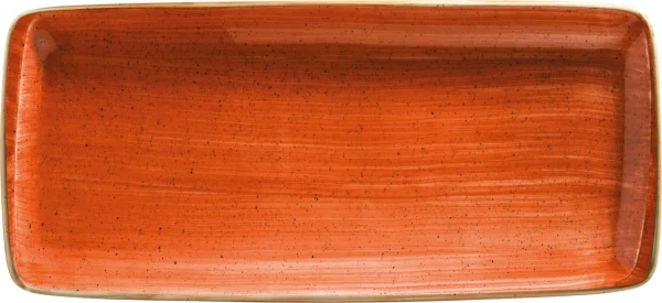 6x Servierplatten Speiseteller Porzellan Geschirr Rechteckig Rot Creme Bonna Aura Passion Moove 34x16cm Kantenschutz 4