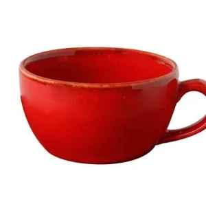 Churchill Rustics Line Kaffeetasse ø10x(H)8cm 355ml Rot, Ohne Untertasse (6 Stück) Von CHEFGASTRO 21