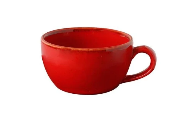 Churchill Rustics Line Kaffeetasse ø10x(H)8cm 355ml Rot, Ohne Untertasse (6 Stück) Von CHEFGASTRO 8