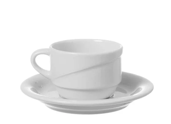 Null Tasse Bianco Elegant Mit Untertasse 90ml (12 Stück) Von CHEFGASTRO 4