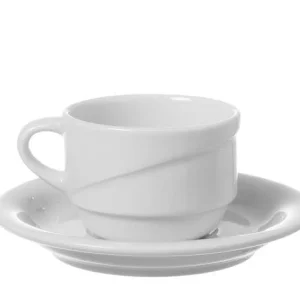 Null Tasse Bach 200ml, Mit Untertasse (6 Stück) Von CHEFGASTRO 19