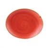 Churchill 12 X Platte Oval Coup 19cm STONECAST Berry Red 23