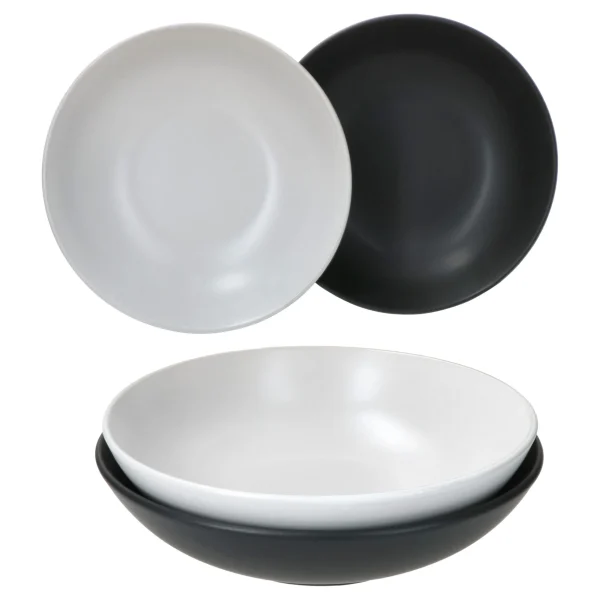 Null 4er Set Suppenteller Nero Bianco Weiß & Schwarz 1