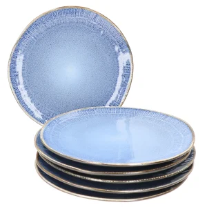 Null 6er Set Dessert-/Kuchenteller 22cm Santorini Reactive Glaze Blau – 24301848 15