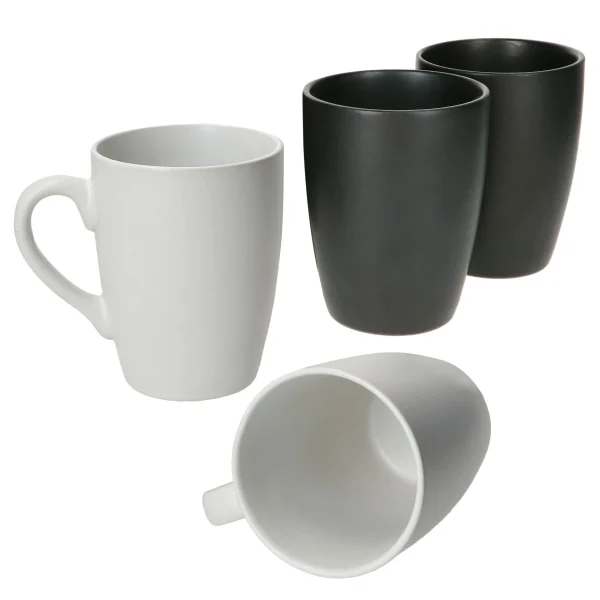 Null 4er Set Kaffeebecher Nero Bianco Mit & Ohne Henkel Weiß & Schwarz 1