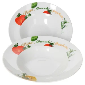 Null 2er Set Pastateller Pasta-Bowl Wellco 30cm Weiß, Rund, Porzellan 15